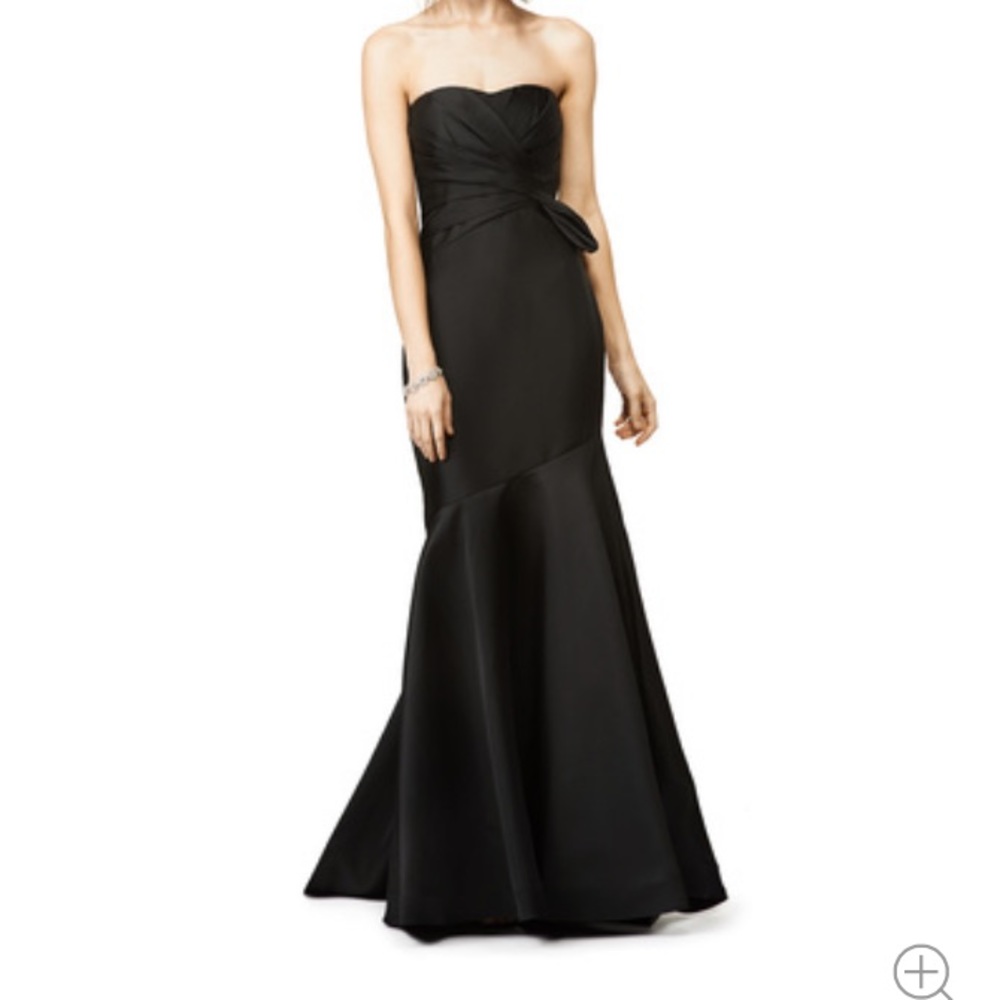 Badgley Mischka Clear Night black strapless gown